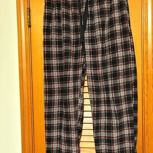 Men's Plaid Joggers - Black, Red, and Gray